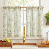 Bloom Vine Rod Pocket Kitchen Curtains - Jinchan Home