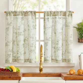 
                    
                      Bloom Vine Rod Pocket Kitchen Curtains - Jinchan Home
                    
                  