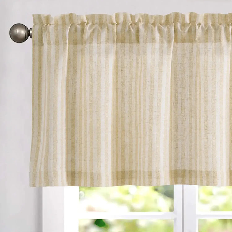 Linen Vertical Stripe Valance - Jinchan Home