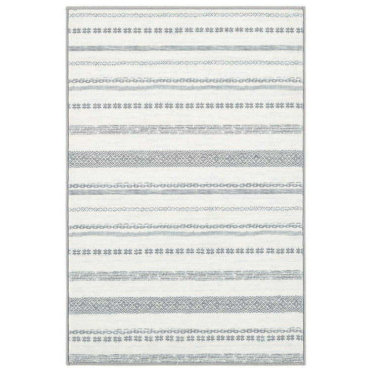 Boho Multi-Striped Geometric Area Rug - Jinchan Home