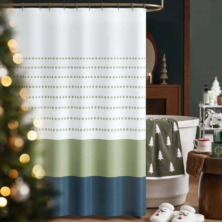 Boho Geometric Striped Shower Curtain - Jinchan Home