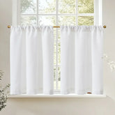 Light Solid Lined Kitchen Curtains - Jinchan Home