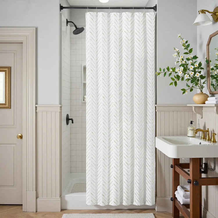 Herringbone Printed Shower Curtain - Jinchan Home