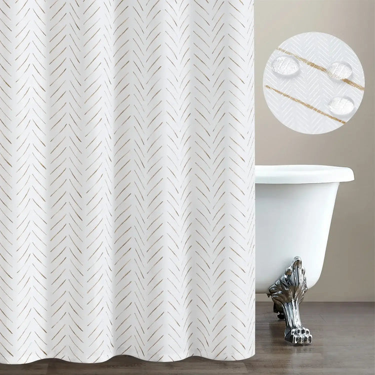 Herringbone Printed Shower Curtain - Jinchan Home