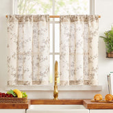 Bloom Vine Rod Pocket Kitchen Curtains - Jinchan Home