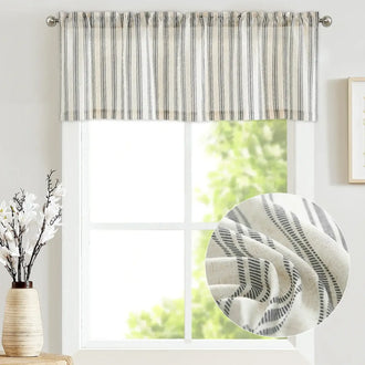 
                    
                      Twill Stripe Poly-Linen Rod-Pocket Valance - Jinchan Home
                    
                  
