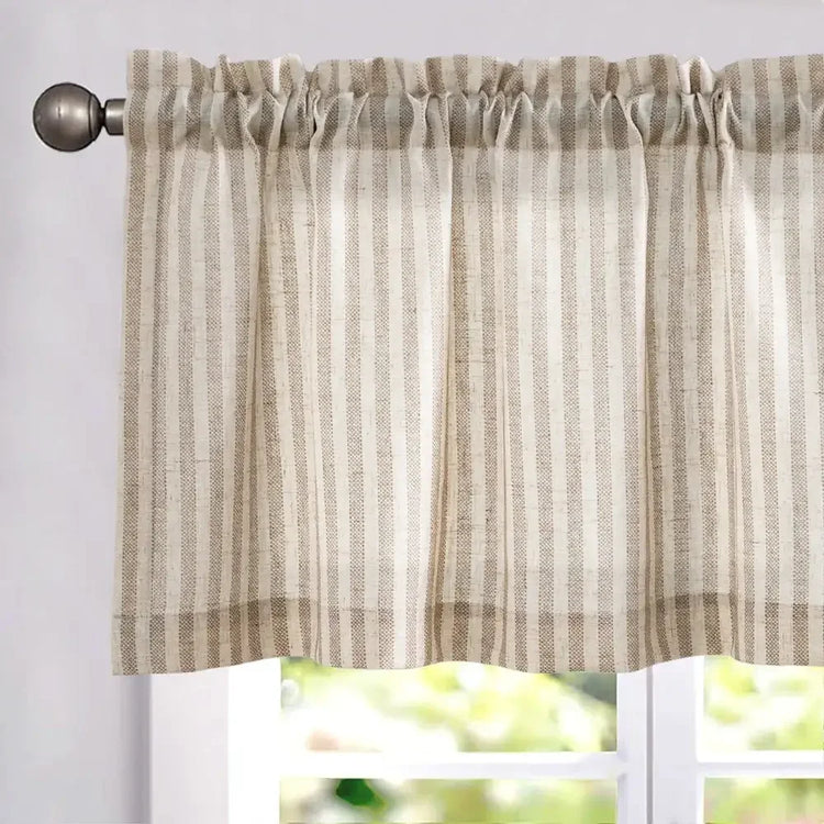 Linen Vertical Stripe Valance - Jinchan Home