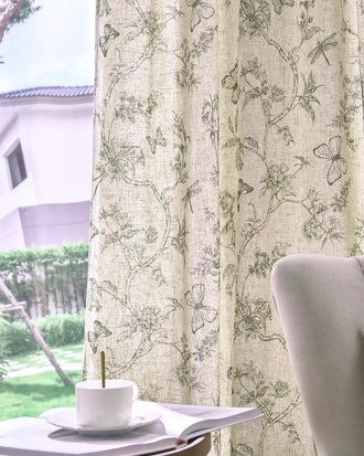 
                    
                      Modern Toile Floral & Insect Linen Curtains - Jinchan Home
                    
                  