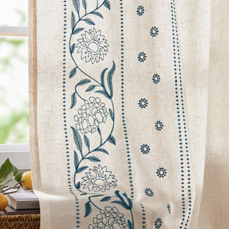 
                    
                      Hydrangea Embroidered Linen Curtains - Jinchan Home
                    
                  