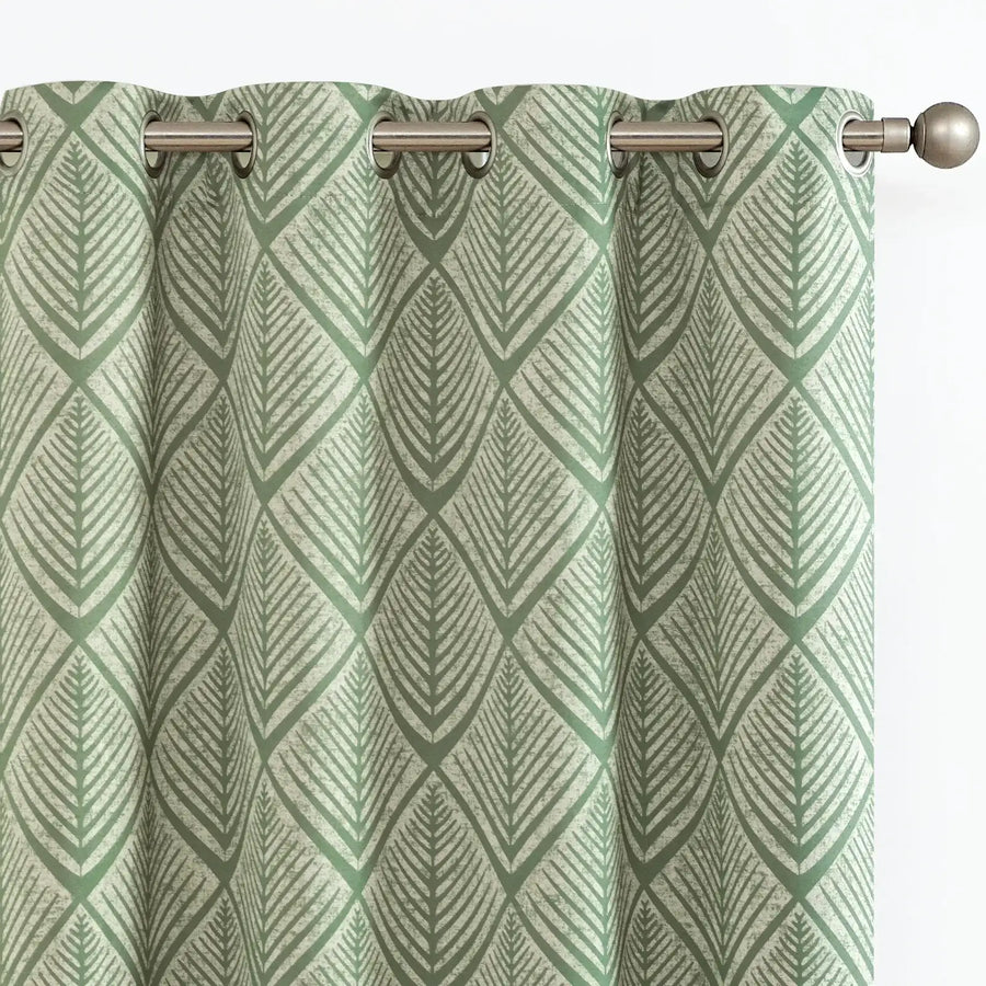 Geometric Leaf Pattern Curtains - Jinchan Home