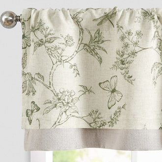 
                    
                      Botanical Butterfly Print Linen Valance - Jinchan Home
                    
                  