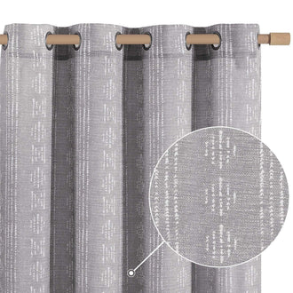 Boho Geometric Vertical Stripe Linen Curtains - Jinchan Home