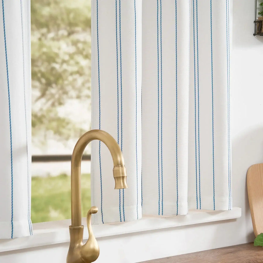 Chevron Vertical Stripe Kitchen Curtain - Jinchan Home