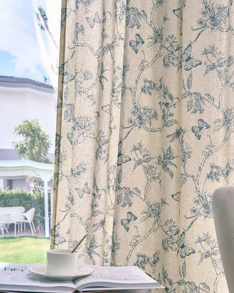 
                    
                      Modern Toile Floral & Insect Linen Curtains - Jinchan Home
                    
                  