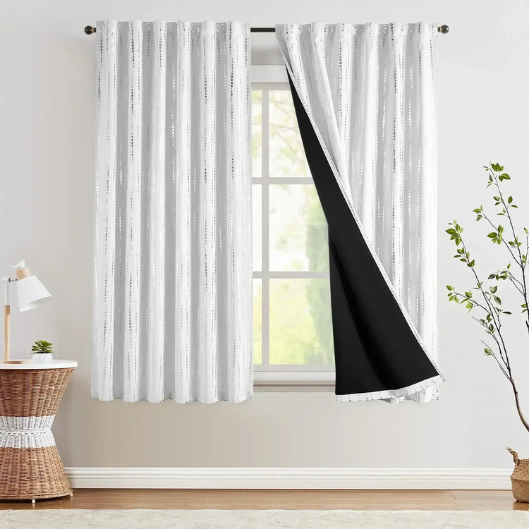 Boho Moon Phase Print Blackout Curtains - Jinchan Home
