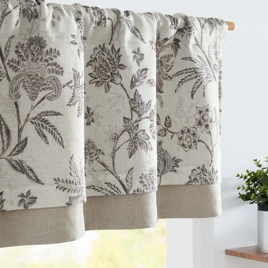 Vintage Botanical Floral Print Double-Layer Valance - Jinchan Home