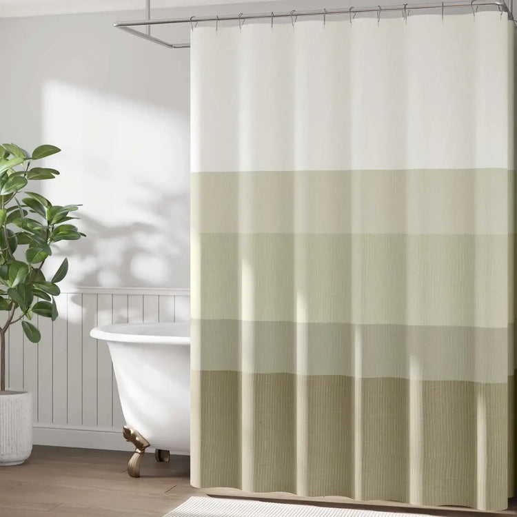 Gradient Striped Textured Shower Curtain - Jinchan Home