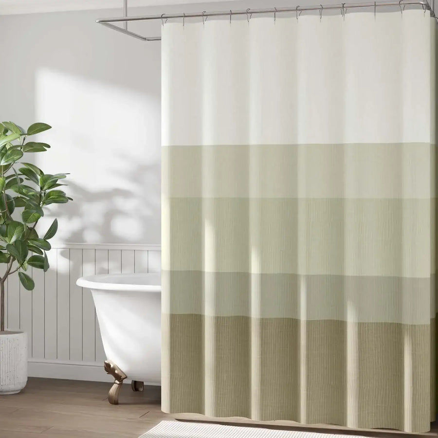 Gradient Striped Textured Shower Curtain - Jinchan Home