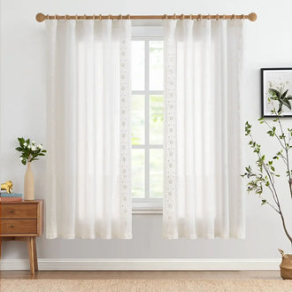 
                    
                      Floral Embroidered Linen Blend Curtains - Jinchan Home
                    
                  