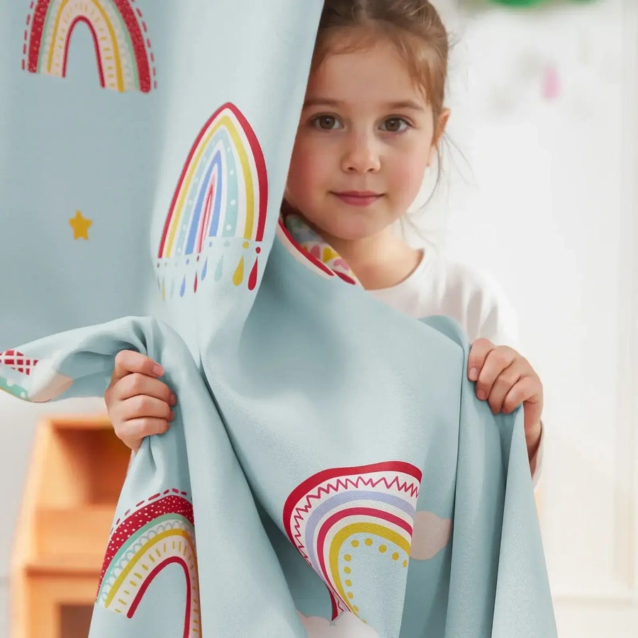 Kids Rainbow Print Blackout Curtains - Jinchan Home
