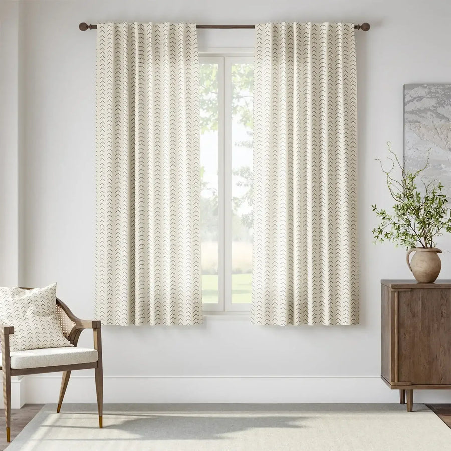Herringbone Arrow Linen Curtains - Jinchan Home