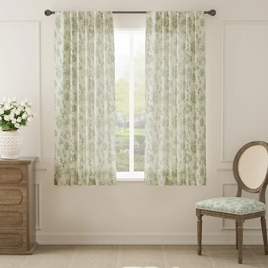 Vintage Botanical Vine & Multi-Floral Curtains - Jinchan Home