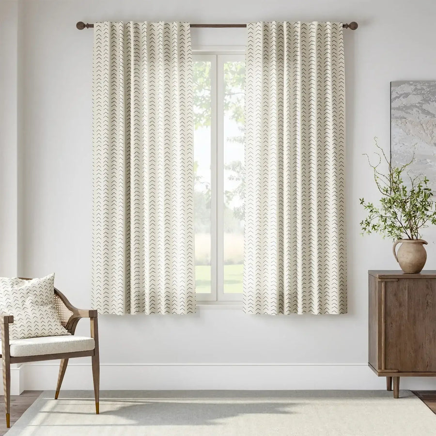 Herringbone Arrow Linen Curtains - Jinchan Home