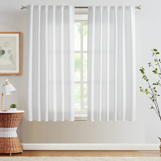 
                    
                      Solid Faux Linen Polyester 3-in-1 Curtains - Jinchan Home
                    
                  