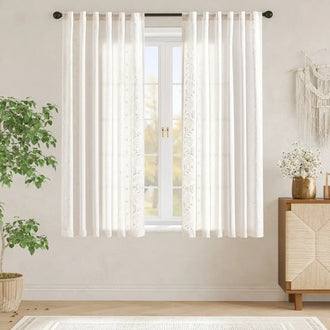 
                    
                      Hydrangea Embroidered Linen Curtains - Jinchan Home
                    
                  