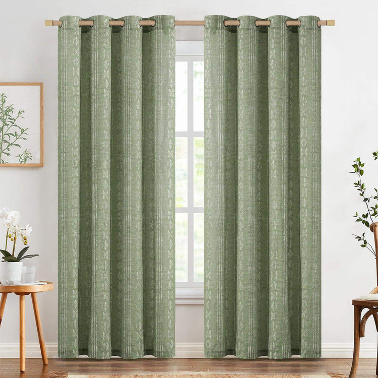 Boho Geometric Vertical Stripe Linen Curtains - Jinchan Home