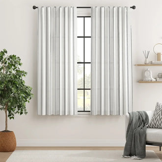 Modern Striped Linen Blend Curtains - Jinchan Home