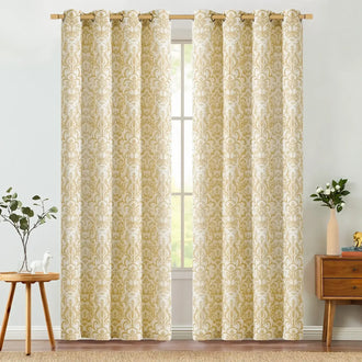 
                    
                      Baroque Damask Linen-Blend Grommet Curtains - Jinchan Home
                    
                  