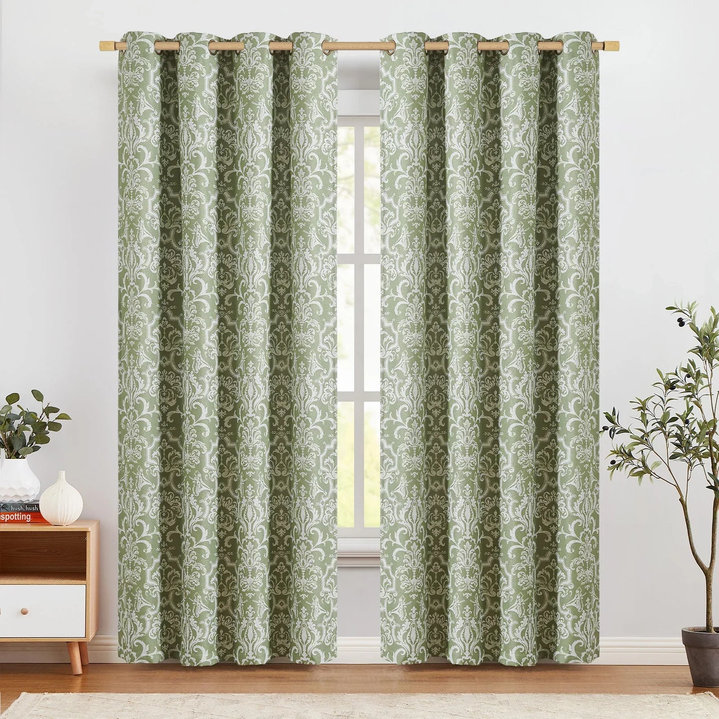 Damask Heritage Vintage Curtains - Jinchan Home