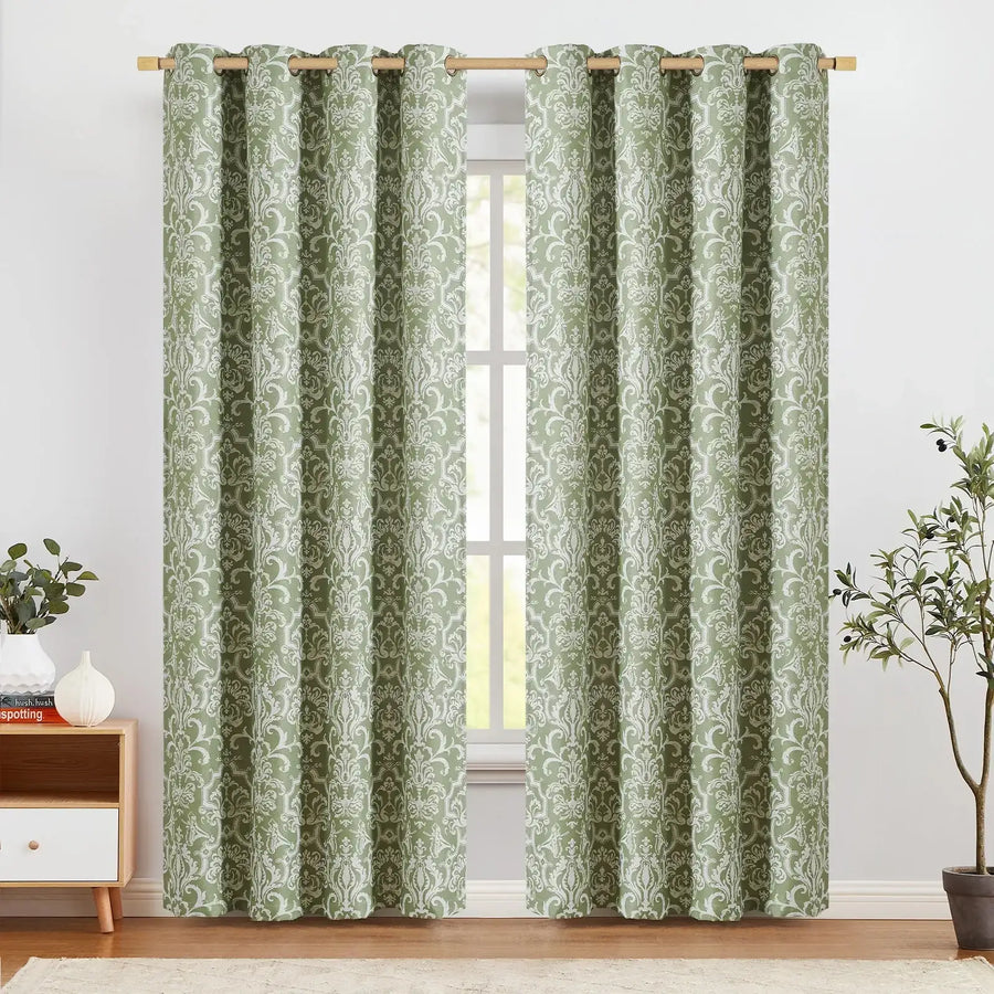 Damask Heritage Vintage Curtains - Jinchan Home