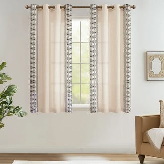 
                    
                      Boho Geometric Fish Leaf Embroidered Curtains - Jinchan Home
                    
                  