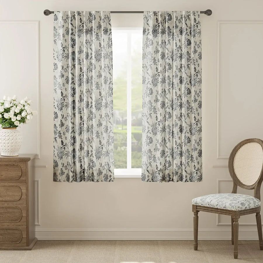Vintage Botanical Vine & Multi-Floral Curtains - Jinchan Home