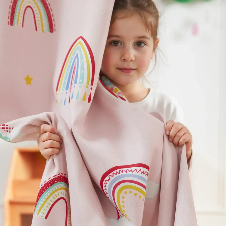 Kids Rainbow Print Blackout Curtains - Jinchan Home