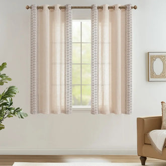 
                    
                      Boho Geometric Fish Leaf Embroidered Curtains - Jinchan Home
                    
                  