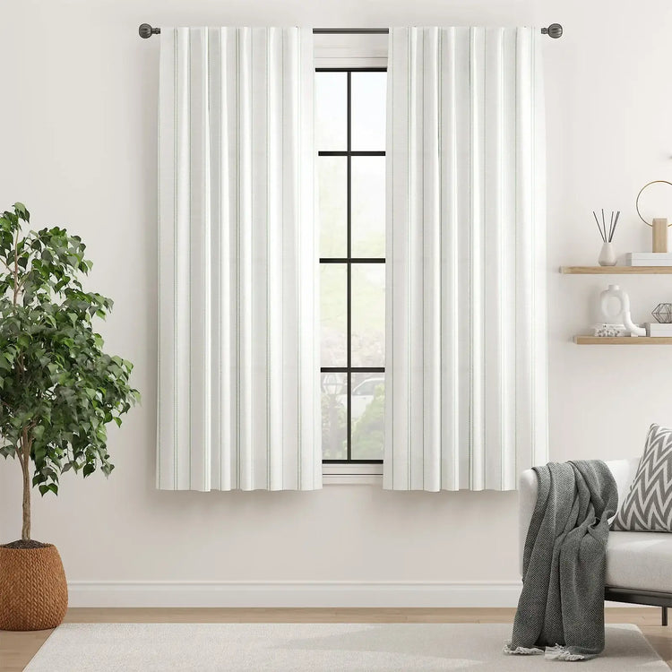 Modern Striped Linen Blend Curtains - Jinchan Home