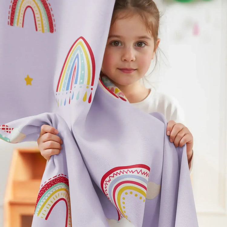 Kids Rainbow Print Blackout Curtains - Jinchan Home