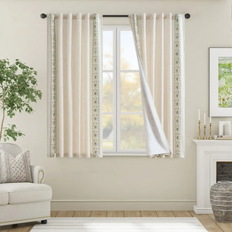 
                    
                      Lined Antique Ornate Vine Bloom Embroidery Curtains - Jinchan Home
                    
                  