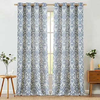 
                    
                      Baroque Damask Linen-Blend Grommet Curtains - Jinchan Home
                    
                  