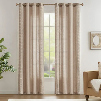 
                    
                      Boho Geometric Fish Leaf Embroidered Curtains - Jinchan Home
                    
                  