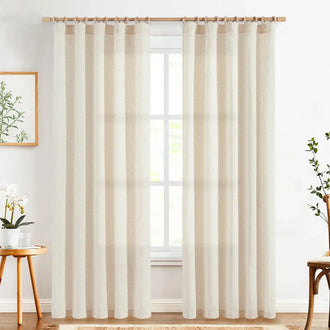 
                    
                      Solid Linen-Blend Flat Curtains - Jinchan Home
                    
                  