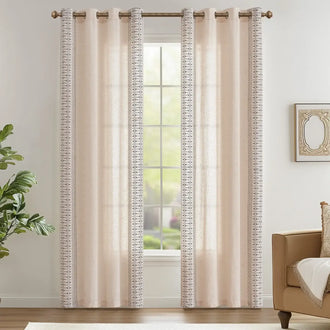 
                    
                      Boho Geometric Fish Leaf Embroidered Curtains - Jinchan Home
                    
                  