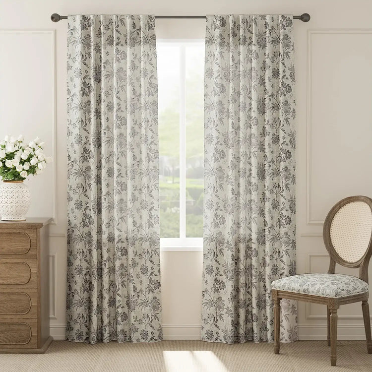 Vintage Botanical Vine & Multi-Floral Curtains - Jinchan Home