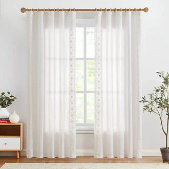 
                    
                      Floral Embroidered Linen Blend Curtains - Jinchan Home
                    
                  