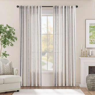
                    
                      Cross Ripple Print Linen Blend 3-in-1 Curtains - Jinchan Home
                    
                  