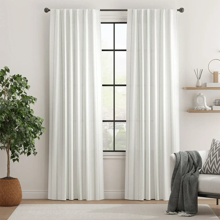Modern Striped Linen Blend Curtains - Jinchan Home