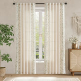 Hydrangea Embroidered Linen Curtains - Jinchan Home